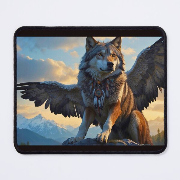 Artikelvorschau, Wolf Eagle Hybrid mit Flügeln. entworfen und verkauft von Jim Stephens.