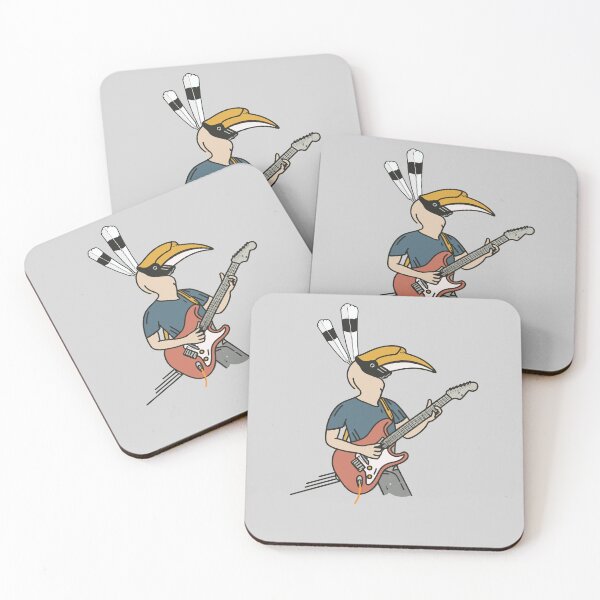 Item preview, Rockin' Hornbill | Anthropomorphic Hornbill with Electric Guitar designed and sold by Feline Rockstars.