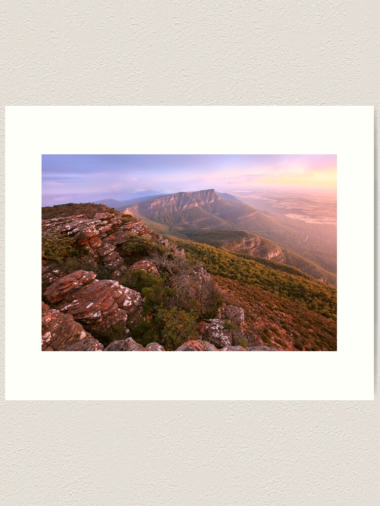 Alternate view of Redmans Bluff from Mt William, Grampians, Australia Art Print