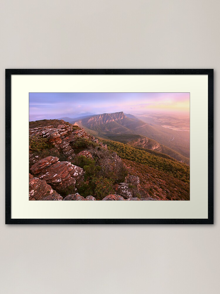 Alternate view of Redmans Bluff from Mt William, Grampians, Australia Framed Art Print