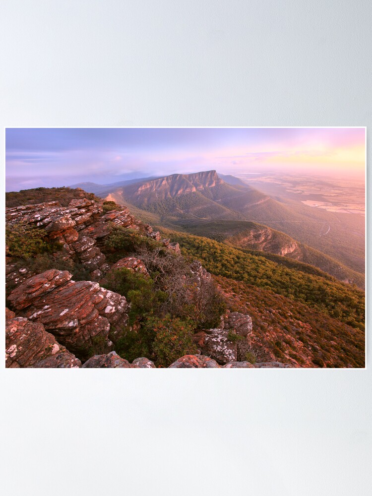Alternate view of Redmans Bluff from Mt William, Grampians, Australia Poster