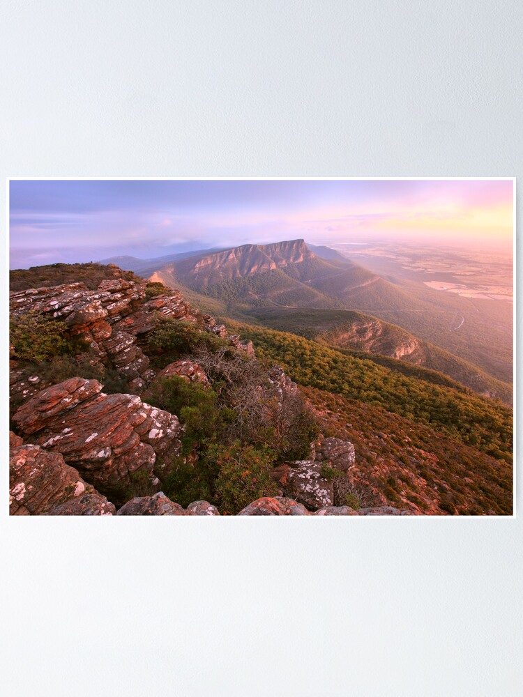 Alternate view of Redmans Bluff from Mt William, Grampians, Australia Poster