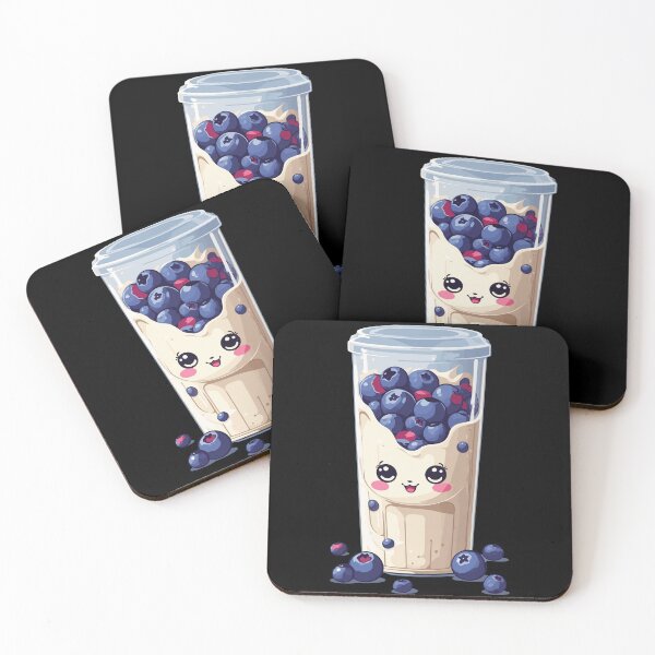 Item preview, Blueberries Cute Milkshake Kawaii Fun designed and sold by LuminOrb.