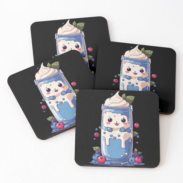 Item preview, Blueberries kawaii milkshake fun designed and sold by LuminOrb.