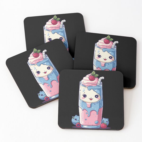 Item preview, Blueberries milkshake fun kawaii anime designed and sold by LuminOrb.