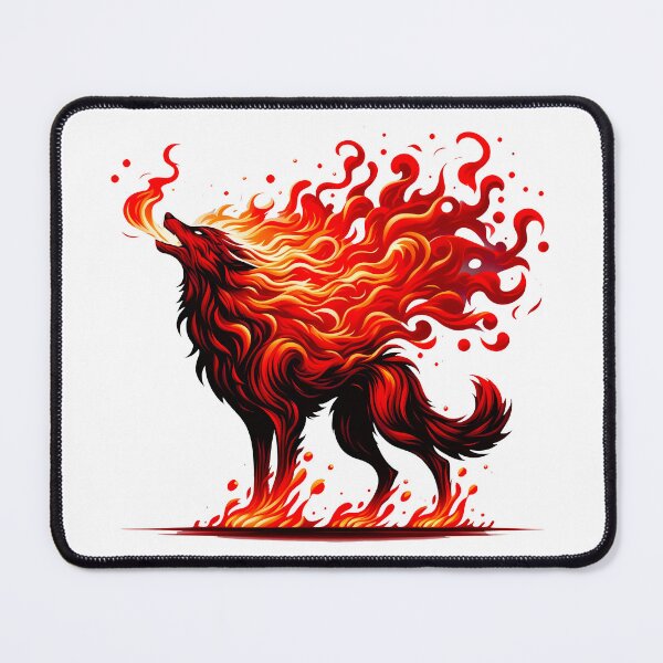 Item preview, Fire Wolf Breathing Fire, Ai Generated Art  designed and sold by ACC .