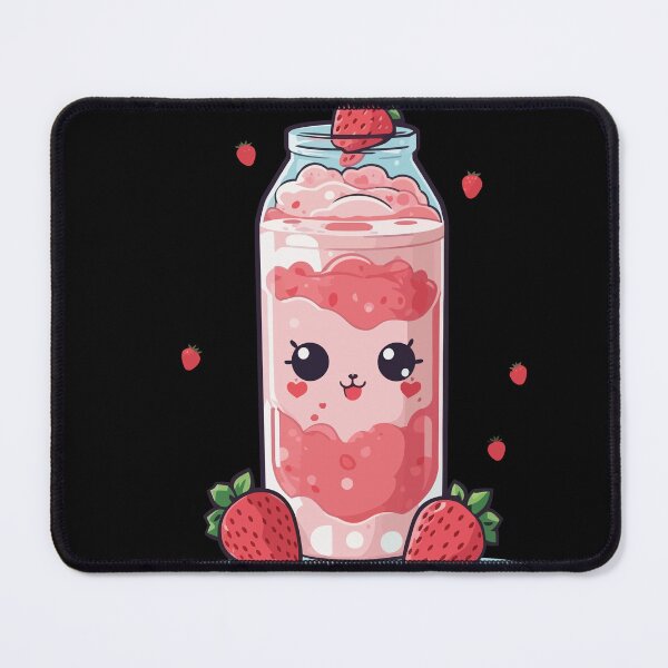 Item preview, Raspberries Kawaii Anime Milkshake Fun designed and sold by LuminOrb.