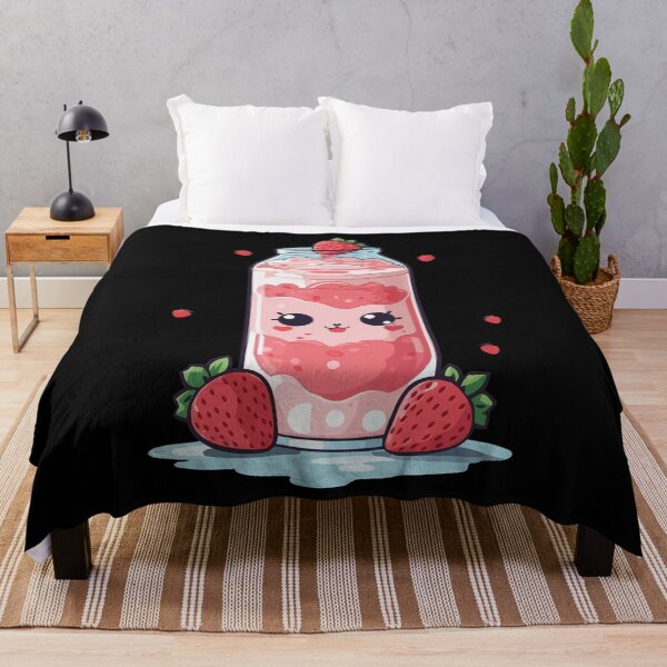 Item preview, Raspberries Kawaii Anime Milkshake Fun designed and sold by LuminOrb.