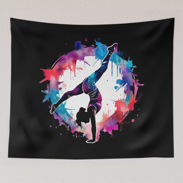 Item preview, Colorful Watercolor Gymnastics Girl Handstand With Splits designed and sold by anyasevchenko.