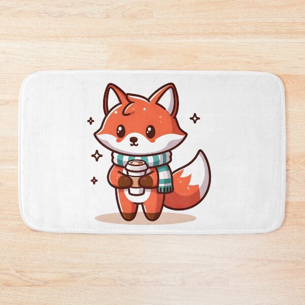 Item preview, Kawaii Fox With Coffee Cup designed and sold by CanvasCutie.