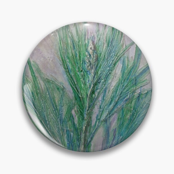 Item preview, Mugwort - green plant on soft purple background, round design designed and sold by SiltiCrafts.