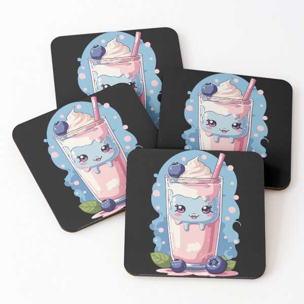 Item preview, Blueberries Kawaii Anime Milkshake Fun designed and sold by LuminOrb.