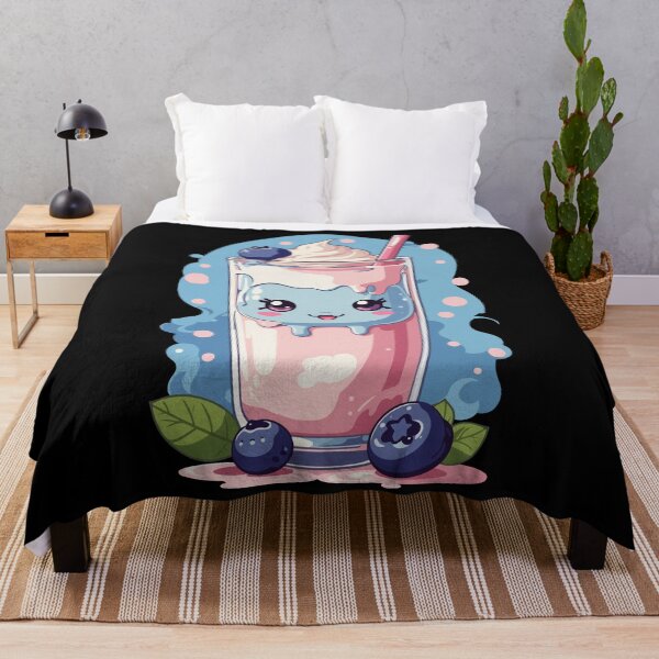 Item preview, Blueberries Kawaii Anime Milkshake Fun designed and sold by LuminOrb.