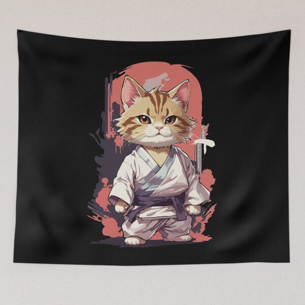 Item preview, Martial Arts Cat Karate Funny Self Defense designed and sold by LuminOrb.