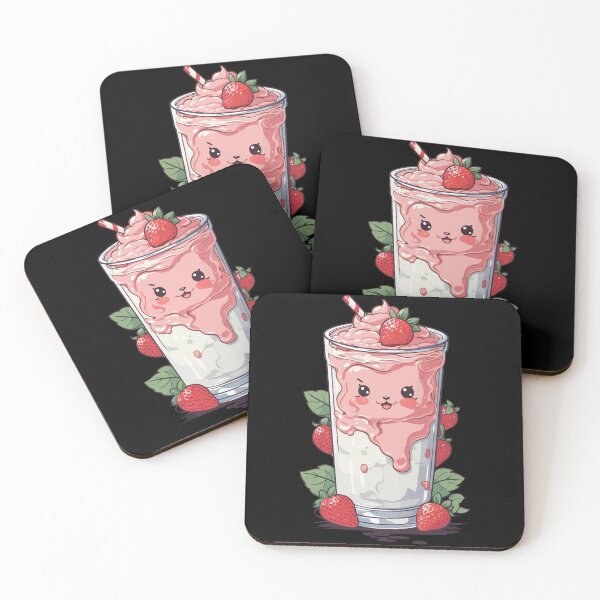Item preview, Strawberries Cute Milkshake Kawaii Fun designed and sold by LuminOrb.