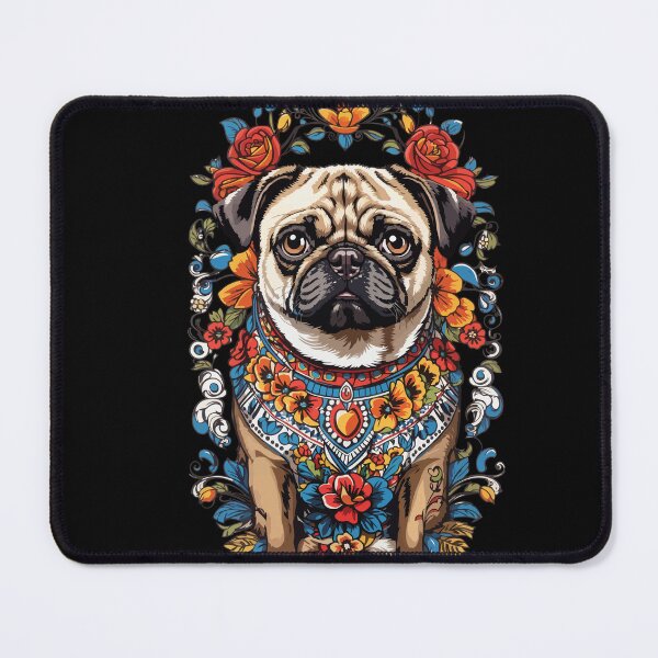Item preview, Mexican Floral Pug Aesthetic Dog Design designed and sold by LuminOrb.