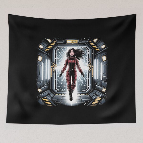 Item preview, Space Traveller in Zero Gravity by an Air Lock - Sci-fi designed and sold by Fenay Designs.