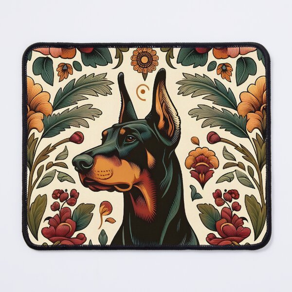 Item preview, Dobermann in floral design. designed and sold by Drew-Drew.