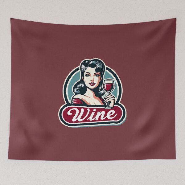Item preview, Retro Beverage - Red Wine designed and sold by MugshotsAndMore.