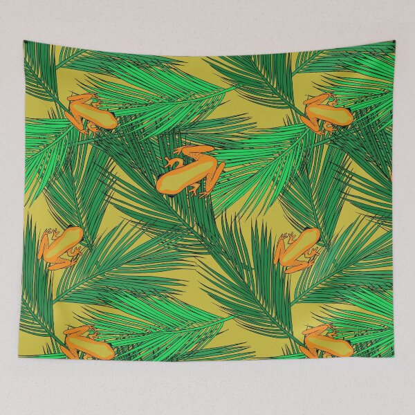 Item preview, Tree Frog Pattern in Banana Yellow designed and sold by Andrea Turner.