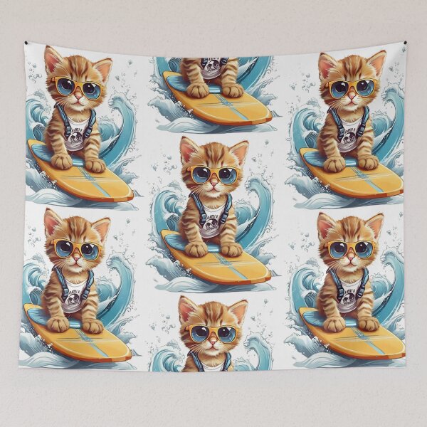 Item preview, Surfing Kitten designed and sold by likbatonboot.