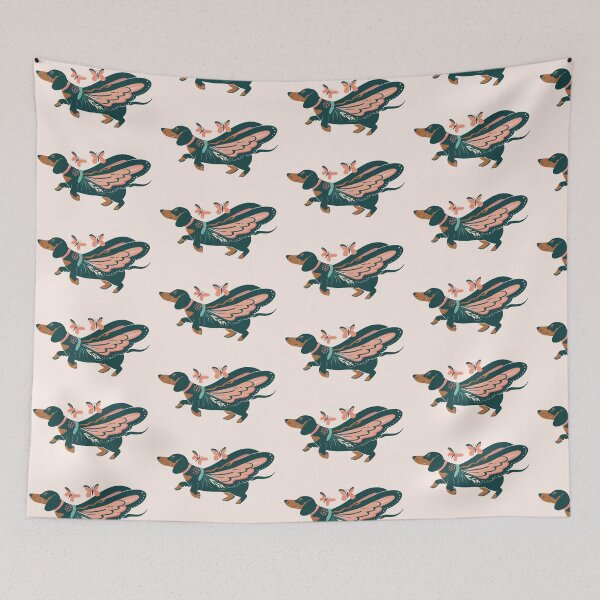 Item preview, 'Doxiefly' Peach - Dachshund Butterfly designed and sold by Doodle-Doxie-CO.
