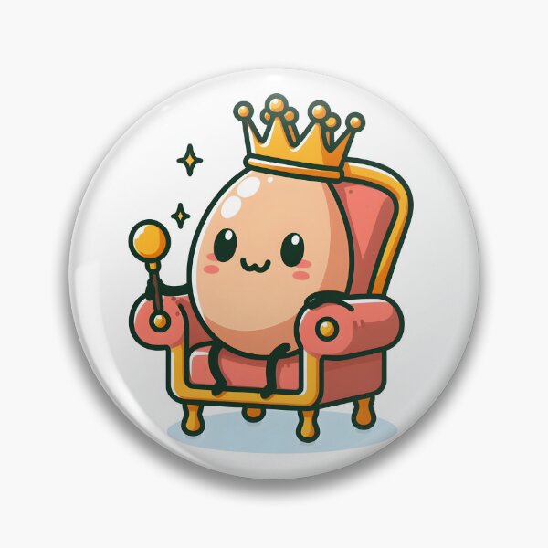 Item preview, Kawaii Egg Sitting On A Throne Wearing A King'S Crown designed and sold by CanvasCutie.