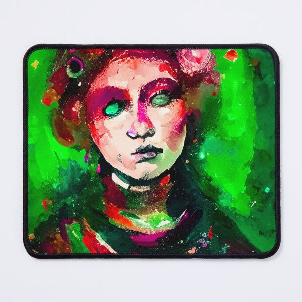 Item preview, Digital painting of a woman in green and reds designed and sold by Photopat.