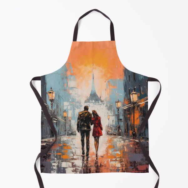 Item preview, Lovers walking down a path - Cool and unique painting, love, vivid, colorful, high quality, valentines day designed and sold by slemfiskz.