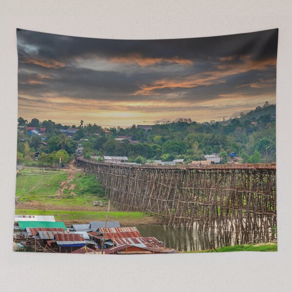Item preview, Wooden Mon Bridge Thailand designed and sold by AJEvans.