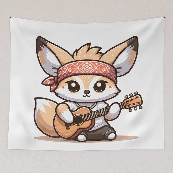 Item preview, Kawaii Fennec With Bandana designed and sold by CanvasCutie.