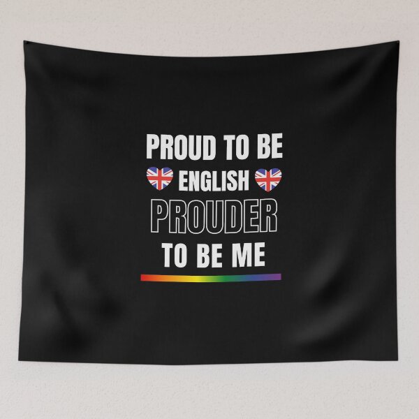 Item preview, LGBTQ Proud To Be English, Prouder To Be Me T-Shirt, England T-Shirt, English UK Flag Tees, Rainbow Stripe T-Shirt, designed and sold by PrideBeProud.