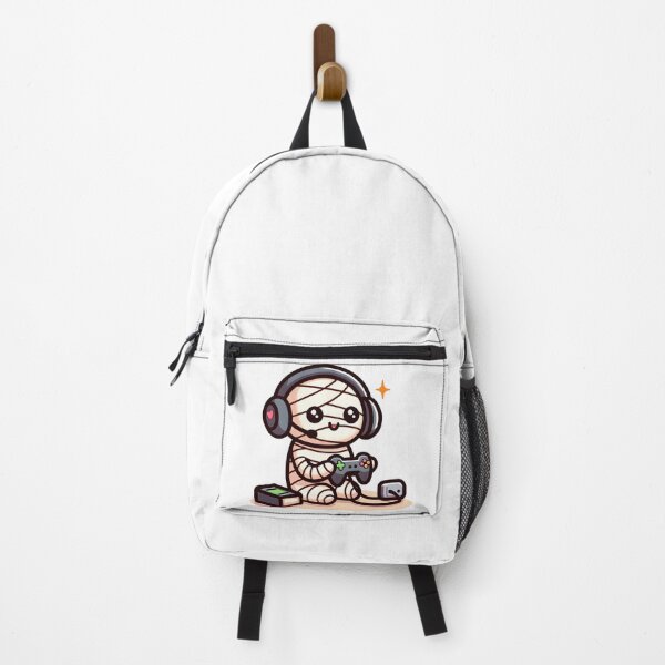 Item preview, Kawaii Effervescent Mummy Playing Video Games With Gamer Headset designed and sold by CanvasCutie.