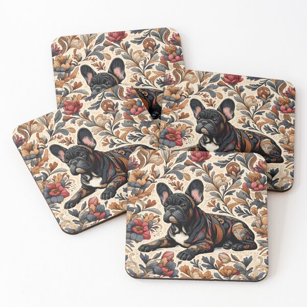 Item preview, Frenchie in floral design. designed and sold by Drew-Drew.