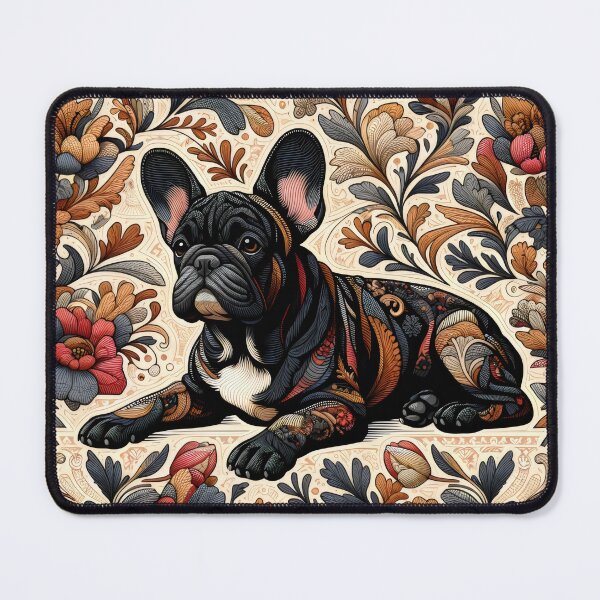 Item preview, Frenchie in floral design. designed and sold by Drew-Drew.