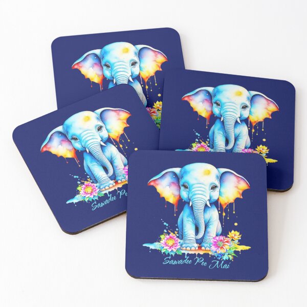 Item preview, Watercolor Elephant Songkran Festival  designed and sold by HolidayBug.