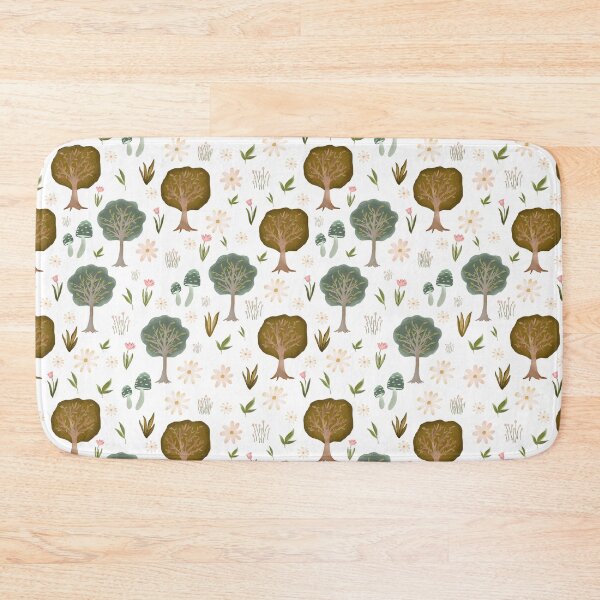 Item preview, Whimsical woodland print on white  designed and sold by pinkyfish1010.
