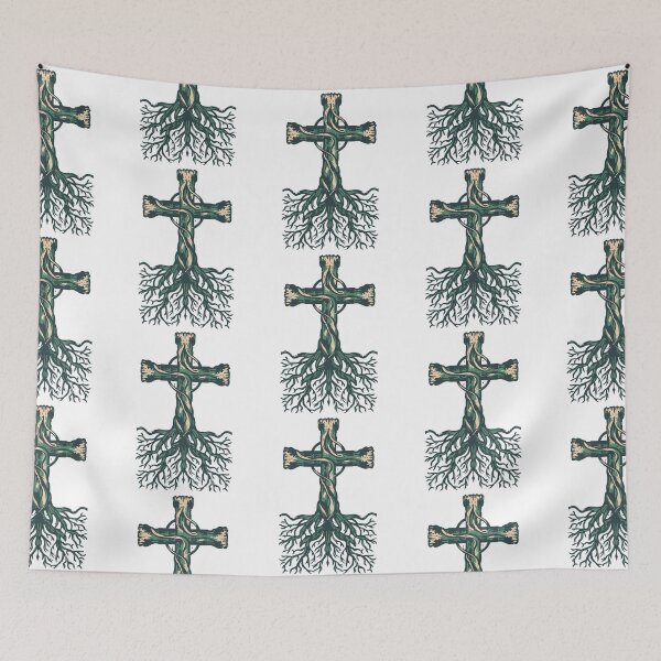 Item preview, Vintage Cross: Roots Forming Cross- Christian Illustration Art designed and sold by HahaHandlesHub.