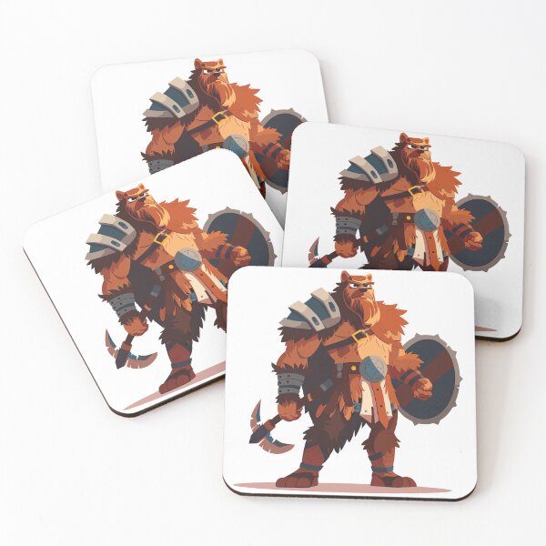 Item preview, Mighty Barbarian Bear with Axe and Shield designed and sold by dungeonwarriors.