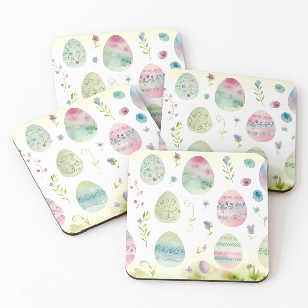 Item preview, Watercolor Easter Egg Print Pattern designed and sold by PinUpPizzazz.
