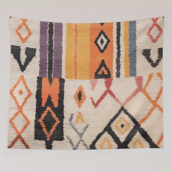 Item preview, Moroccan Berber Rug Design No.54 - Multicolor, Ivory White designed and sold by Zoltan Ratko.