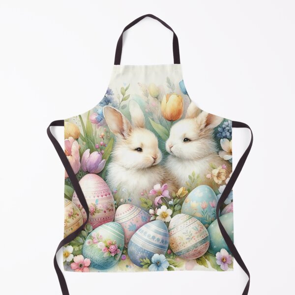 Item preview, Easter Theme Print With Colored Eggs and Bunnies designed and sold by PinUpPizzazz.
