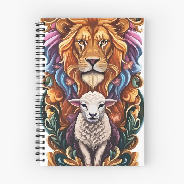 Item preview, Whimsical Lion and Lamb: Lion and the Lamb Art - Christian Illustration designed and sold by HahaHandlesHub.