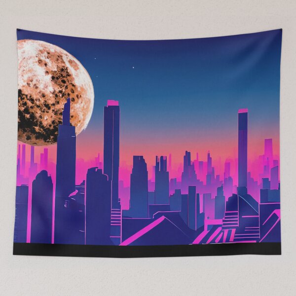 Item preview, Neon Crumpet Moonrise Over City designed and sold by LionBrew.