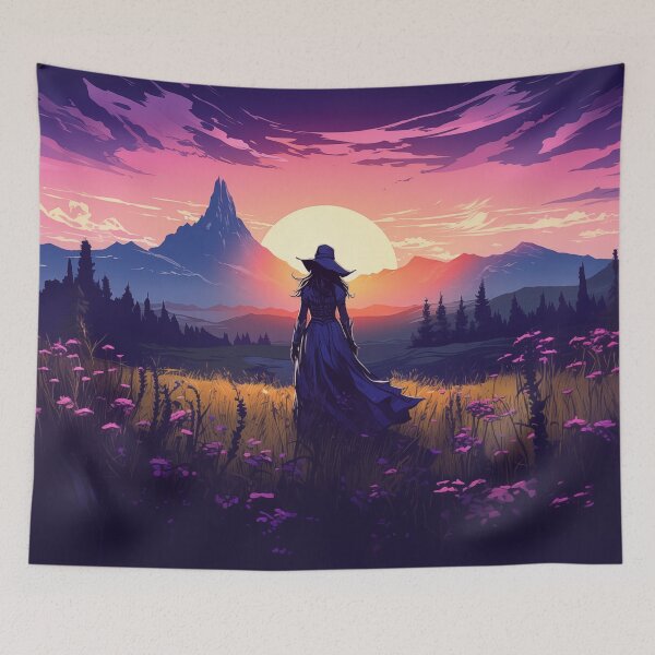 Item preview, Oregon Summer, vivid, vector art, western, twilight, beautiful nature, woman designed and sold by slemfiskz.