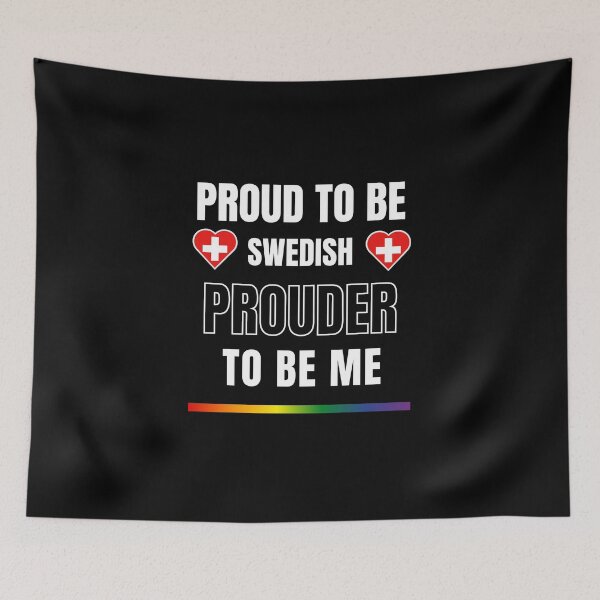 Item preview, LGBTQ Proud To Be Swedish, Prouder To Be Me T-Shirt, Swedish T-Shirt, Sweden Flag Tees, Rainbow Stripe T-Shirt, Support Sweden Tees, Sport Tees, Pride Tees, Swedish Flag Heart, designed and sold by PrideBeProud.