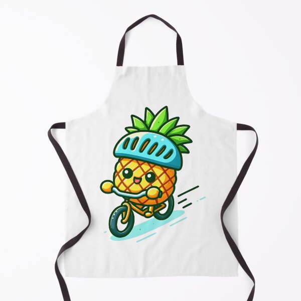Item preview, Kawaii Pineapple With Bicycle Helmet Riding A Bicycle designed and sold by CanvasCutie.