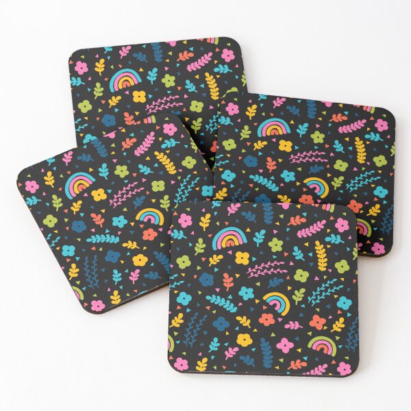 Item preview, Colorful Flower Leaves Rainbow Triangle ; Bohemian Pattern designed and sold by PatternInArt.
