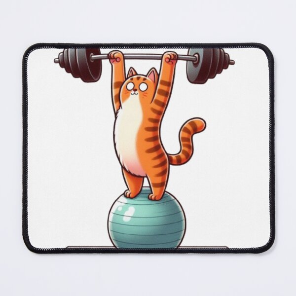 Item preview, Cute cat lifting weights designed and sold by TomFitCL.