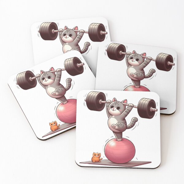 Item preview, Cat lifting weights designed and sold by TomFitCL.